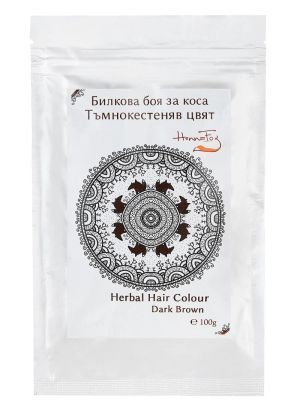 Билкова боя за коса - тъмно кестеняв цвят, Henna Fox, 100 g
