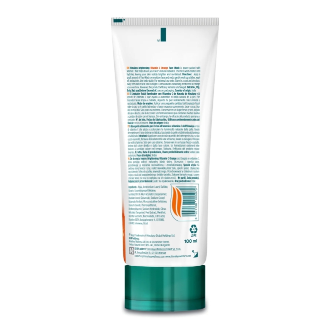 Brightening Vitamin C Orange Face Wash, Himalaya Wellness, 100 ml