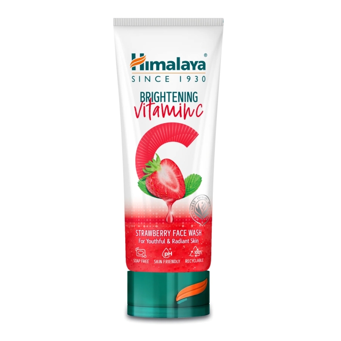 Brightening Vitamin C Strawberry Face Wash, Himalaya Wellness, 100 ml