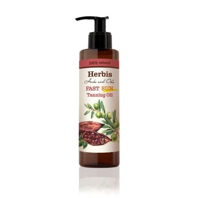 Natural Tanning Oil with Coconut and Cocoa, Herbis, 200 ml