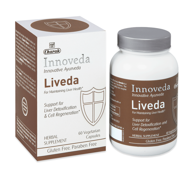 Liveda - Support for liver detoxification and cell regeneration,  Charak Pharma, 60 veg. capsules